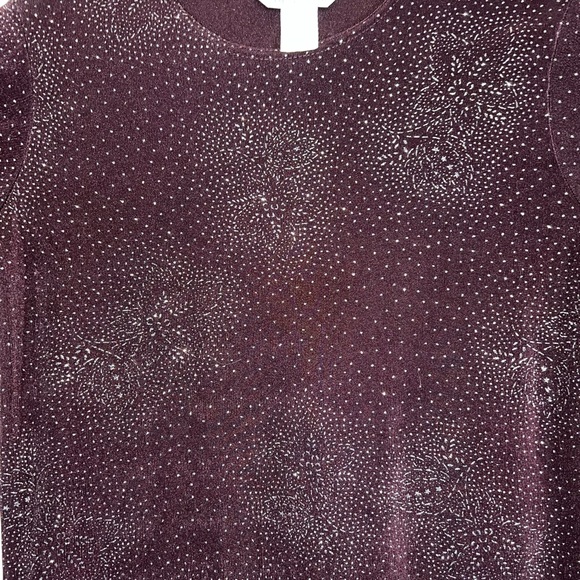 Very pretty Dark maroon blouse with sparkle floral like pattern. Size small - Picture 10 of 12